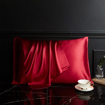 100% Natuurlijke Moerbeizijde Kussensloop Ideaal voor Haar en Huid - Voorkant in Pure Zijde Achterkant in Ademende Lyocell Vezel 1 Pak Hoge Kwaliteit 48x74cm brown