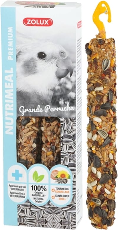 Nutrimeal Stick Zolux - Zonnebloempitten Snack 110g - Aanvullende Diervoeding Grote Parkiet/Papegaai