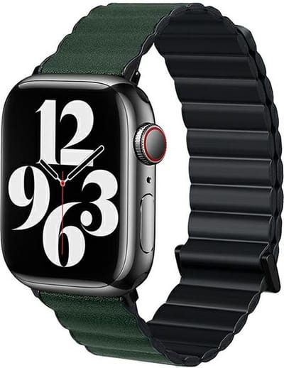 Beline Apple Watch Magnetic Pro band 42/44/45/49mm zwart/groen zwart/groen doosje