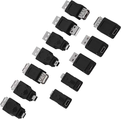 USB Adapters Set - Converter Set - Apparaat Verbinden - 12 Delige Set - USB 2.0 - Zwart