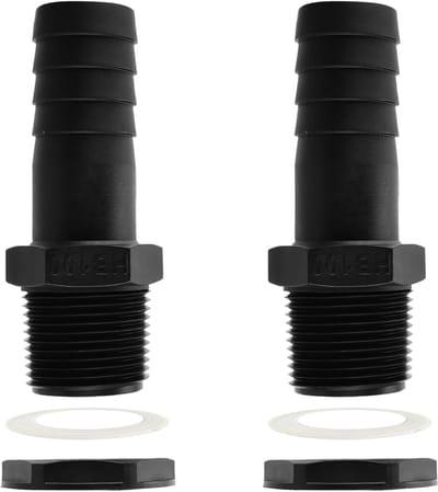 Regentonconnectorset - 2 stuks doorvoer voor regentonnen 2 inch tankdoorvoer met afdichting - regenton accessoires
