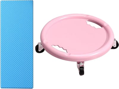 Buikspierroller - Core trainer - Kracht opbouwen - 360 graden draaibaar - 28 cm diameter - Roze
