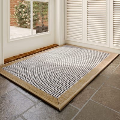 Tapis d'entrée Tapis d'entrée Tapis de pied antidérapant Tapis d'entrée extérieur Tapis de porte résistant à la saleté 44x75cm white