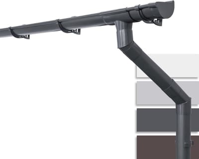 Halfronde dakgootset 100mm voor terras of carport - Professionele PVC afvoer