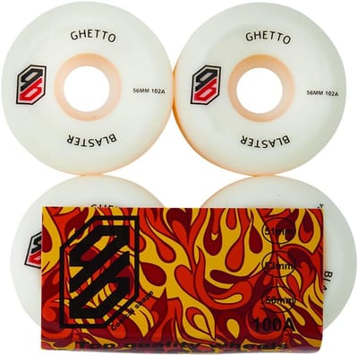 Skateboard Wielen - Wielen Set - Street Skatepark - Conisch Profiel - 56mm 102A - Wit