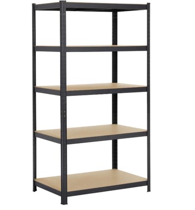 Opbergrek Heavy Duty Stellingkast Metaal 90x60x180 cm - 5 Verstelbare Legplanken - 875 kg draagkracht - Garage Rek, Kelder Rek, Magazijn Rek, Opslag Rek, Industriële Stellingkast
