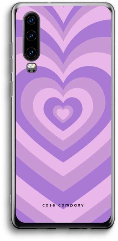 Case Company® - Hoesje geschikt voor Huawei P30 hoesje - Hart Paars - Soft Cover Telefoonhoesje - Bescherming aan alle Kanten en Schermrand