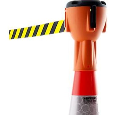 Geleidehulshulpstuk Allroundline ALCT-O, voor geleidehulzen vanaf min. H 750 mm, bandverlenging tot 9 m, H 250 x B 125 mm, kunststof, singelband geel/zwart