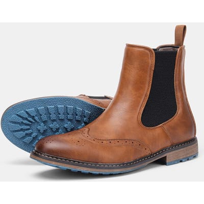 Brogue Chelsea Herenlaarzen Klassieke Amerikaanse Stijl Leren Laarzen #KD667 40 black