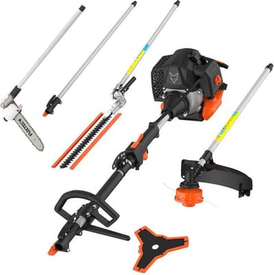 FUXTEC benzine multitool FX-MT252ER – 5-in-1 bosmaaier met 52cc 2-takt motor, 3 pk – incl. heggenschaar, snoeigereedschap, verlengstuk & draagriem