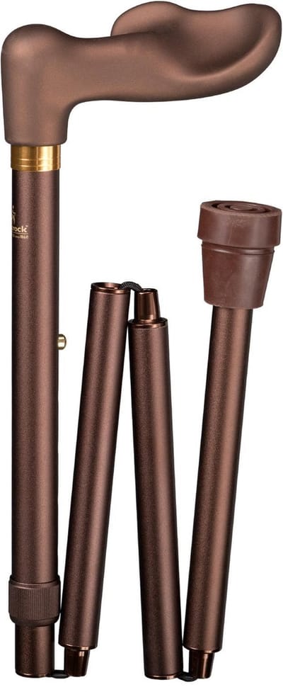 Gastrock Opvouwbare wandelstok - Brons - Soft-Touch - Rechtshandig - Ergonomisch handvat - Verstelbaar - Lengte 88 - 98 cm - Aluminium - Gewicht 480 gram - Diameter wandelstok 18 mm - Wandelstokken - Inklapbare wandelstok - Wandelstok opvouwbaar