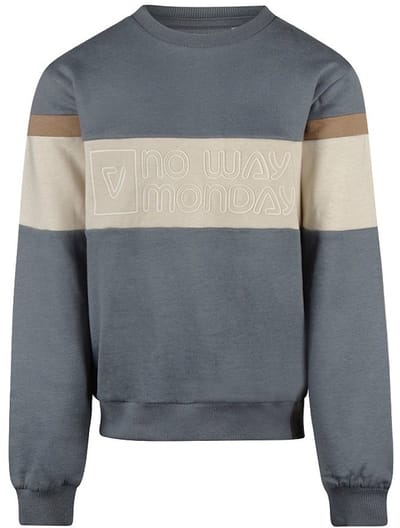 No Way Monday Jongens Trui - Mid blue