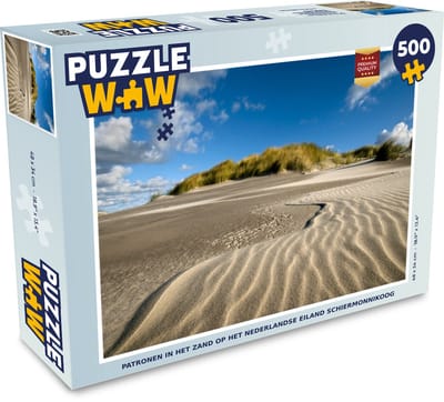 Puzzel Patronen in het zand op het Nederlandse eiland Schiermonnikoog - Legpuzzel - Puzzel 500 stukjes