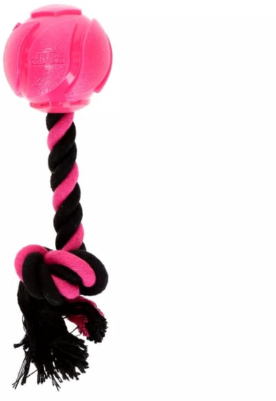 Dog Comets Flostouw Hondenspeelgoed - Trektouw met Bal - Speelbal Hond - 27 cm - AstroTug - Roze
