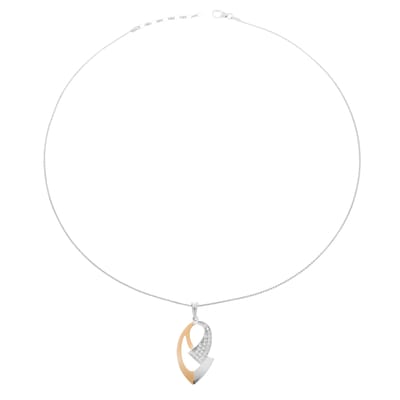 Orphelia Dames 925 Sterling Zilveren Ketting met Hanger - Zilver/Roze ZH-6004