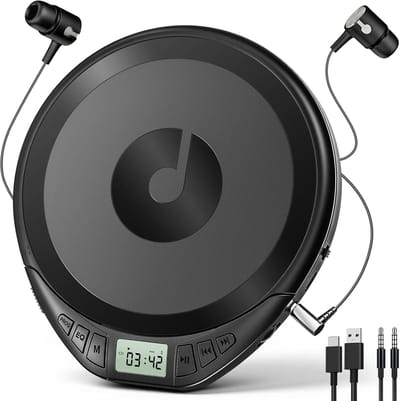 Draagbare CD Speler - Discman Muziekspeler - Muziek Luisteren - Anti-Skip Schokbestendig - Compact Lichtgewicht