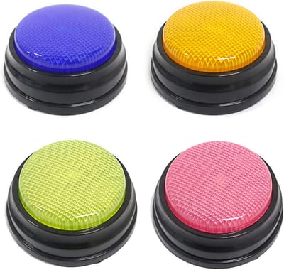 Opneembare Spreekknop met LED Licht voor Honden Training en Communicatie - 4 Stuks