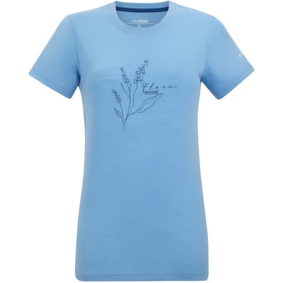 Escade dames T-shirt met korte mouwen en grafische print, gemaakt van een merinowolmix.