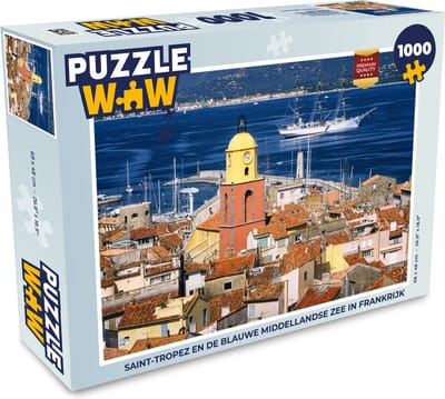 Puzzel Saint-Tropez en de blauwe middellandse zee in Frankrijk - Legpuzzel - Puzzel 1000 stukjes volwassenen