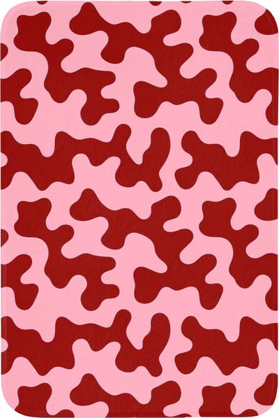 Badmat 60x90 cm - Antislip - Modern - Abstract - Rood - Badmatten voor badkamer - Badkamermat - Douchemat - Badkamer mat