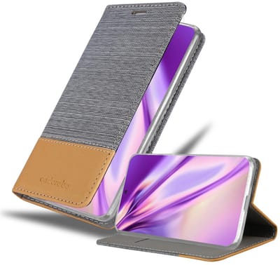 Cadorabo Hoesje geschikt voor Samsung Galaxy S21 ULTRA in LICHTGRIJS BRUIN - Beschermhoes met magnetische sluiting, standfunctie en kaartvakje Book Case Cover Etui