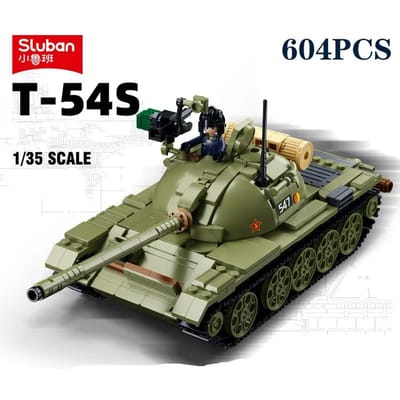 604 STUKS T-54S Medium Tank Bouwstenen WW2 Militair Model DIY Educatief Speelgoed Met Figuur Voor Kinderen No Box beige