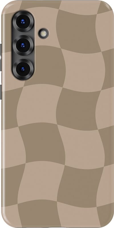 Checkered Warp Hoesje Samsung Galaxy S25 Plus | Geschikt Voor Mag | Uniek Design Hoesje | Beschermhoes Samsung Galaxy S25 Plus Sandwave