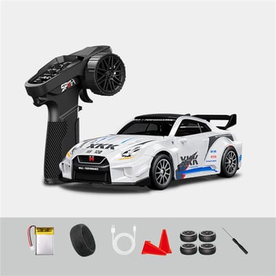 Hstar D43-02 RC Drift Auto 1:43 4WD met Gyroscoop – Mini RC Auto RTR met Proportionele Besturing, LED Verlichting, 2.4GHz Afstandsbediening, Indoor Drift Wagen