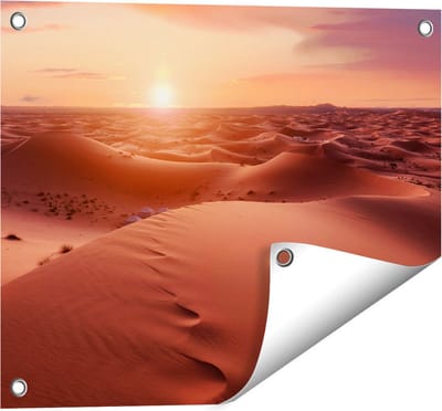 Gards Tuinposter Woestijn in de Sahara bij Zonsondergang - 50x40 cm - Tuindoek - Tuindecoratie - Wanddecoratie buiten - Tuinschilderij