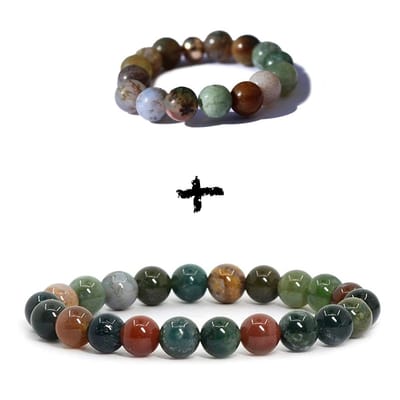 Bixorp Gems Edelstenen Sieraden Set Indiaanse Agaat - Armband + Ring