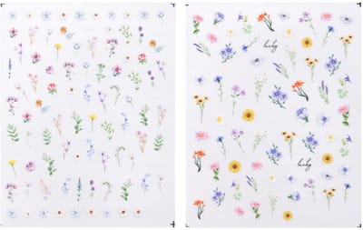 Dailygoods- Nagelstickers 5D Geëmbosseerd - Bloemen/Natuur - Zelfklevend - Manicure Accessoires - Set van 2 - 10,5 x 8 cm - Nailart