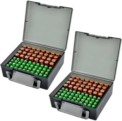 Batterij Organizer - Opbergdoos Batterijen - Thuis Opslag - Ruimte voor 54 Batterijen - 16.5 x 12.3 x 5.8 cm