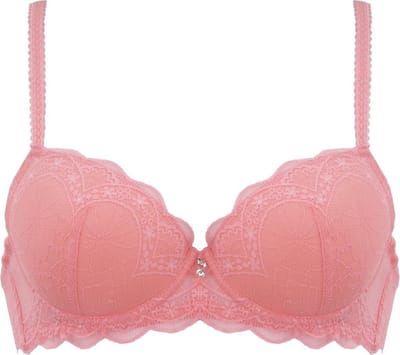 Voorgevormde beugel BH met kant kleur zalm 70B Naturana