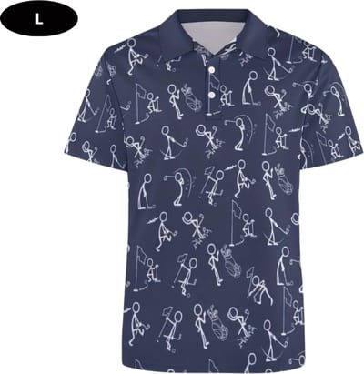 Livano Golf Shirt Heren - T-shirt - Golfkleding - Golfen - Golf Accessoires - Polo Shirt - Blauw - Maat L