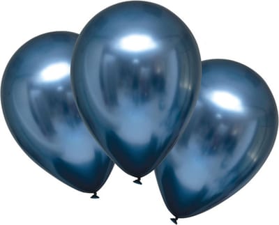 RIETHMULLER - 6 Marineblauwe satijnen latex ballonnen 28 cm