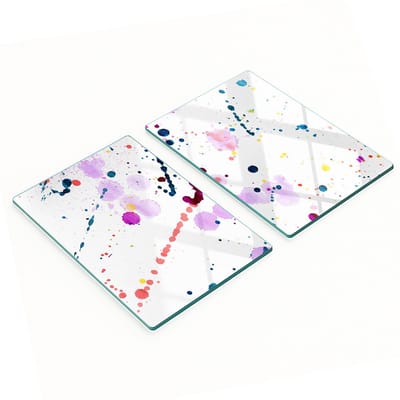 Duurzame en stijlvolle glazen borden met abstract stippenpatroon 2x40x52 cm