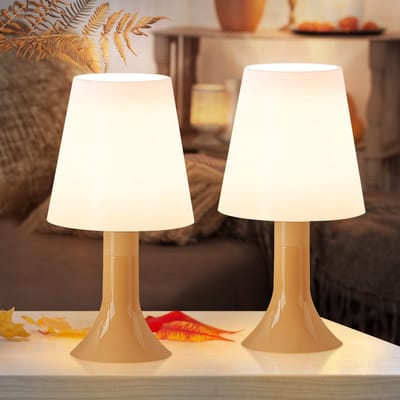 NETTLIFE Tafellamp E14 - 2 Stuks - kaki - Bedlamp met kabel 24.5 cm - moderne landelijke stijl - voor eettafel | slaapkamer | Woonkamer - Zonder lichtbron