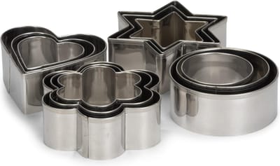 set uitsteekvormen RVS zilver 12-delig