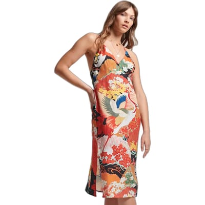 Superdry - Halflange slipjurk met print - Dames - Jurken