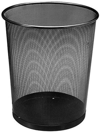 Zwart Metalen Vuilnisbak 18 Liter - Draadgaas Prullenbak