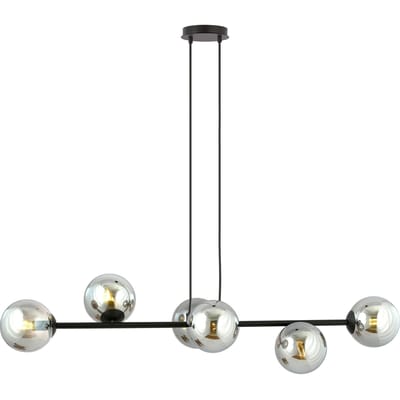 Zwarte hanglamp eettafel Valentino 6-lichts | NADUVI Collection