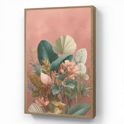 Wandlamp 60x90 cm - Oplaadbaar - Tropische bladeren - Bloemen - Roze - groen - Wandlampen binnen woonkamer - Slaapkamer lamp - Decoratieve nachtlamp - Vloerlamp draadloos