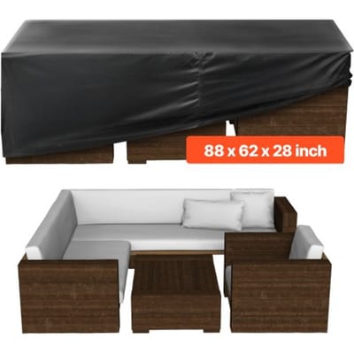 VEVOR Tuinmeubelhoes, 420D Oxford Stof, Waterdichte Rechthoekige Tuintafelhoezen met Ventilatie voor Alle Weersomstandigheden, Zeildoek (224 x 158 x 71 cm)