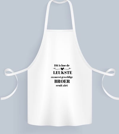 Akyol - dit is hoe de leukste en meest geweldige broer eruit ziet Keukenschort - Broer - meest leukste broer - verjaardag - cadeautje voor broer - broer artikelen - kado - geschenk - 82 bij 71 cm