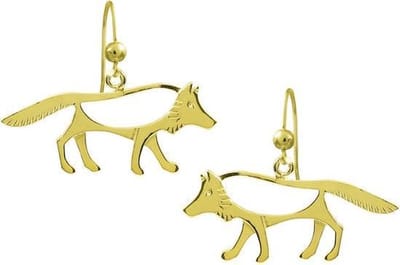 Oorbellen, hang, Gouden wolf