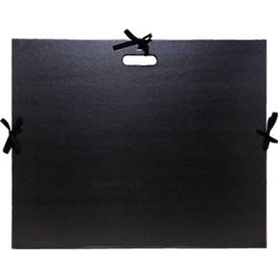 Exacompta tekenmap zwart voor 50x70 cm, met handvat, 3 riemsluitingen, stoffen rug tot 3 cm, verstevigde hoeken