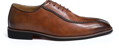 ALLTHEMEN Heren Zakelijke Spitse Neus Veterschoenen - Brogue-details - 40