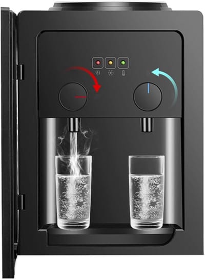 Elektrische Waterdispenser - Drankdispenser Waterfontein - Direct Warm Water - Snel Opwarmen - 27 x 235 x 37 cm - Zwart