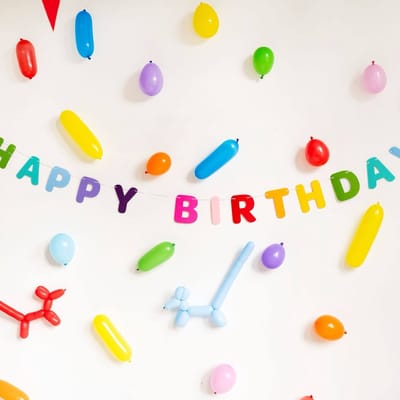 SLINGER VERJAARDAG HAPPY BIRTHDAY - LETTERSLINGER HAPPY BIRTHDAY - FOLAT - 170CM