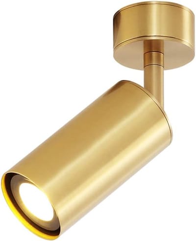Glitzerlife - Plafondspot Plafondlamp - 1xGU10 fitting - opbouwspots wandspot - 330° draaibaar 90° kantelbaar - retro vintage metaal design - 11cm - Goud